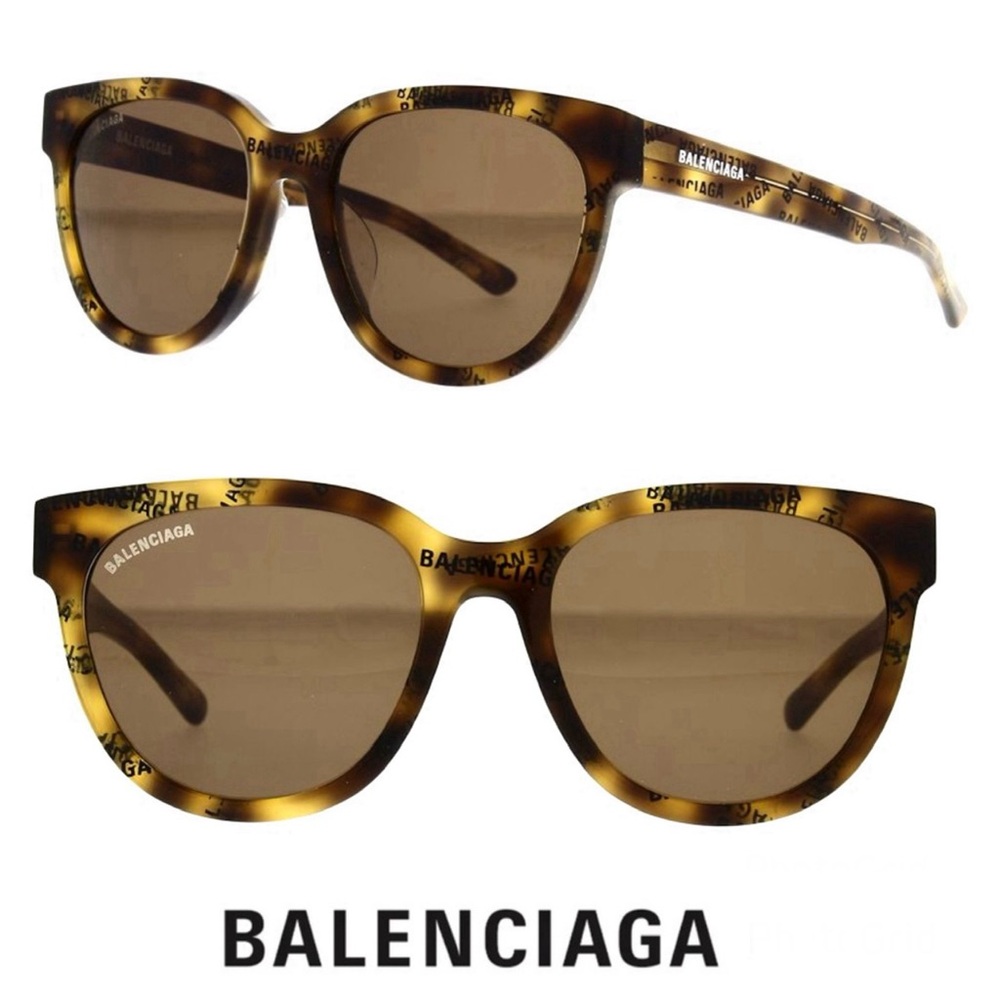BALENCIAGA BB0077SK Brown Lens Cat Eye Shape Dark Havana Frame Sunglasses NWB #2